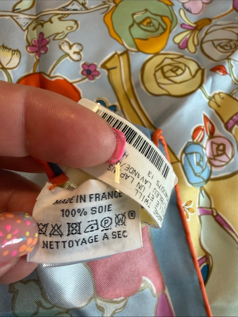 Hermes Multicolor Carousel Silk Scarf — Pastel Blue, Pink, Yellow, Gold Accents - Picture 10 of 13